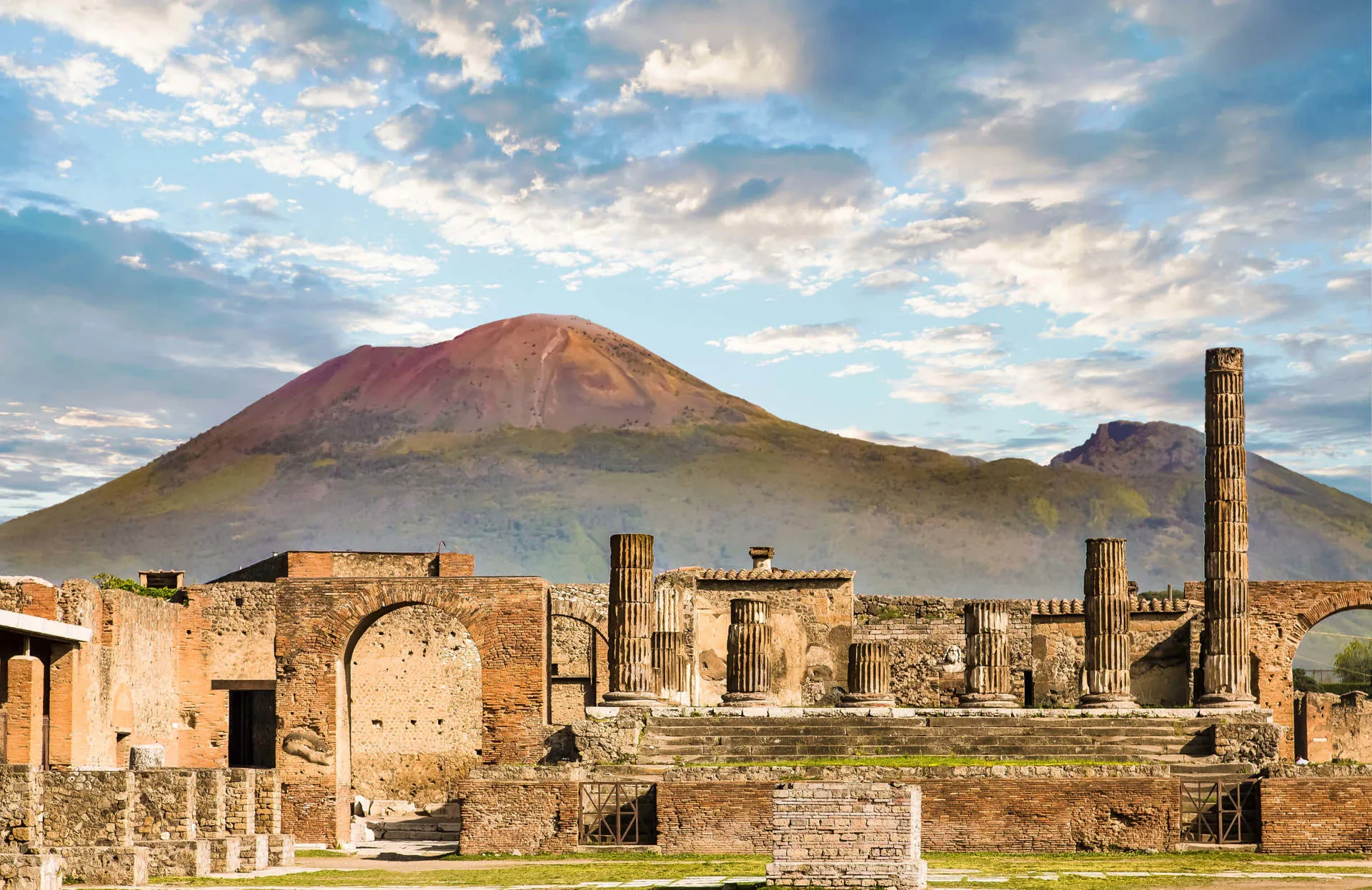 Bay Of Naples Pompeii And Vesuvius Volcano Image