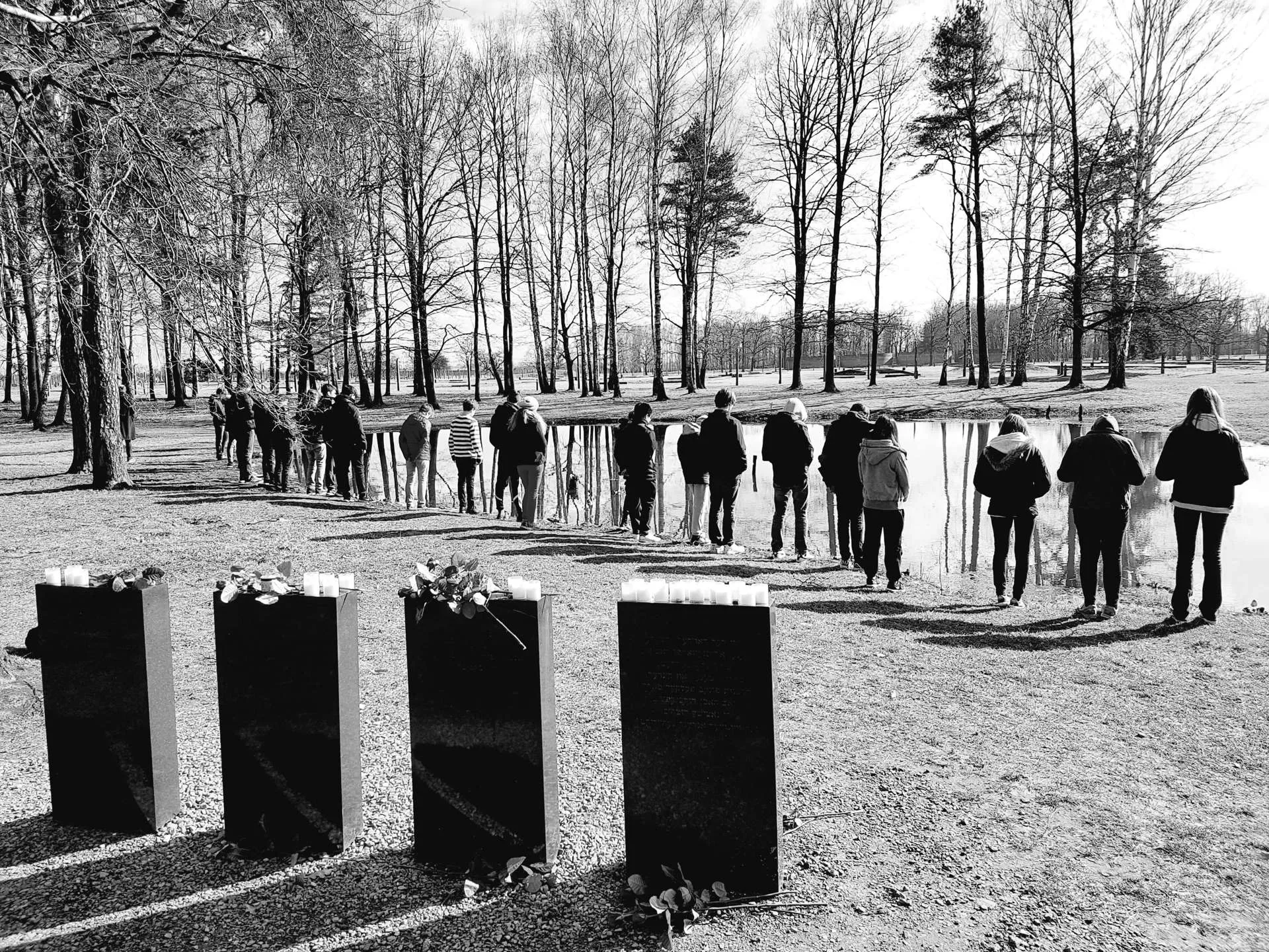 Reflection - Pond of Ashes, Auschwitz-Birkenau,  credit Richard Burgess Image