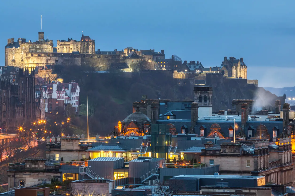 Edinburgh Castle Buildings Night