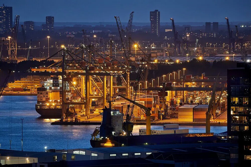 Amsterdam Port Of Rotterdam Night Image