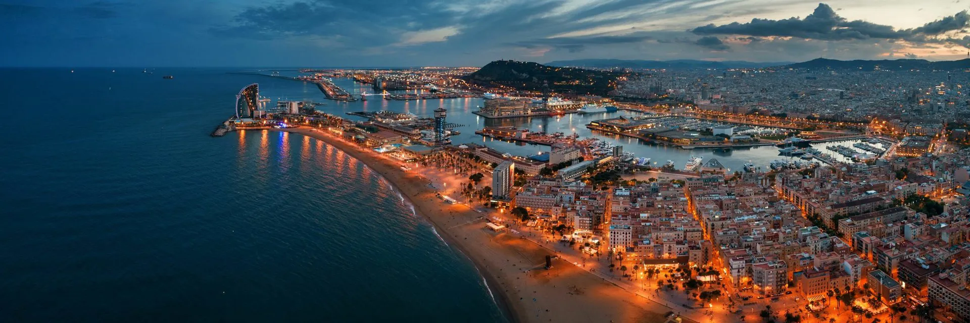 Barcelona City Buildings Night