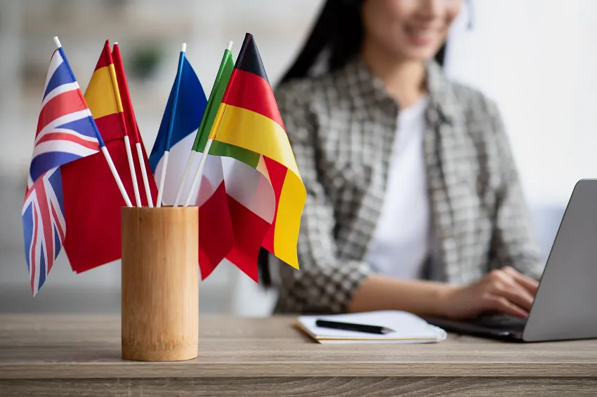 Flags On A Desk Image