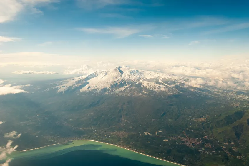 Aerial View Of Volcano Etna In Sicily